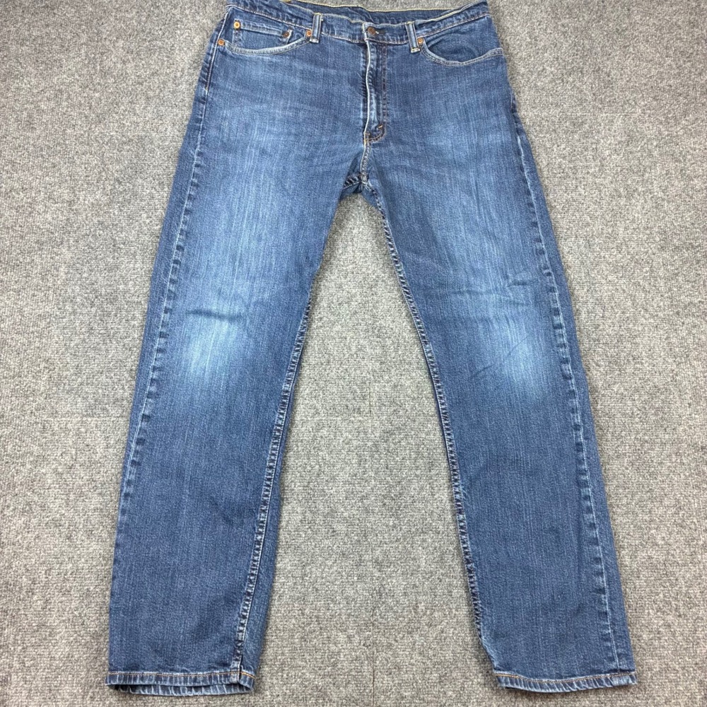 Levis 505 Regular Fit Straight Leg Jeans Mens Size 36x32 Medium Wash Blue Denim
